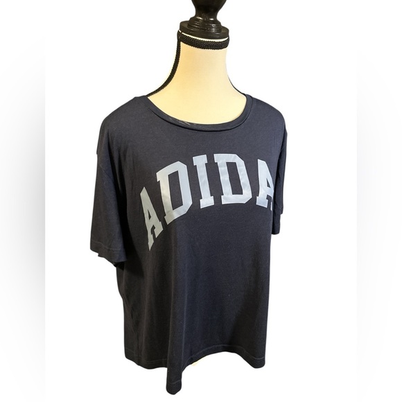 Adidas Women’s Dark Blue Logo Tee - Picture 2 of 5